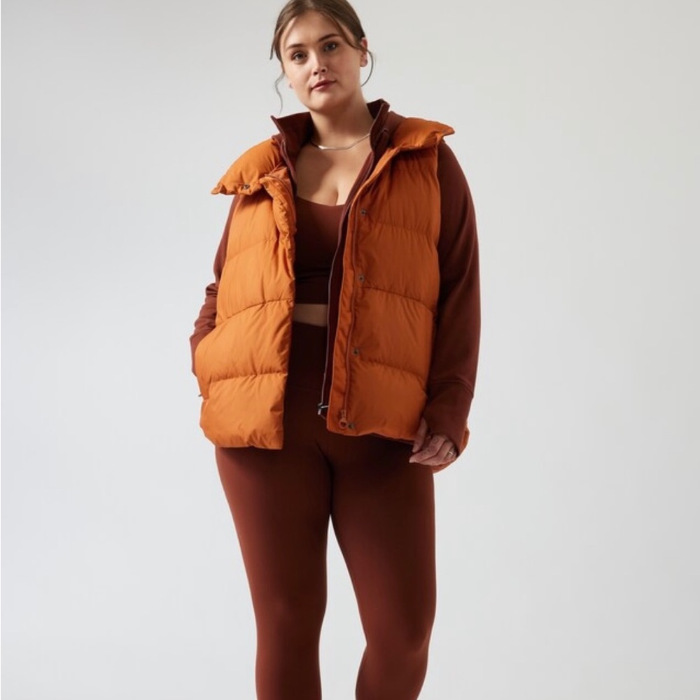 NWT Athleta Downtown Vest Large Orange